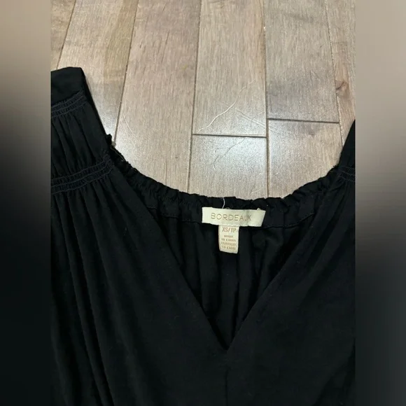 EUC Anthropologie Black Maxi Dress Bordeaux Etoile - Picture 5 of 8